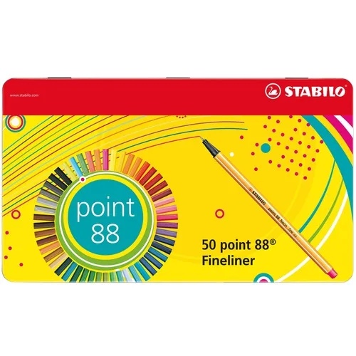 Scatola Metallo Fineliner 50colori point88 Stabilo - Cartolibreria Emicart Pistoia